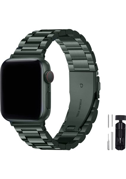 Apple Watch Ultra/Ultra 2 Kordon 49MM 44MM 45MM 42MM 41MM 40MM 38MM Metal Klasik Kordon Apple Watch Serisi 9 8 7 6 5 4 3 2 1 Se Titanyum Ayarlama Aparatlı Paslanmaz Kordon