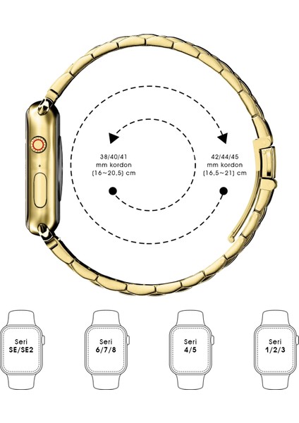 Kip GSM Apple Watch Ultra/Ultra 2 Kordon 49MM 44MM 45MM 42MM 41MM 40MM 38MM Metal Klasik Kordon Apple Watch Serisi 9 8 7 6 5 4 3 2 1 Se Titanyum Ayarlama Aparatlı Paslanmaz Kordon