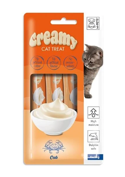 M-PETS Creamy Treats Kedi Ödül Maması Yengeç Etli (4'lü)