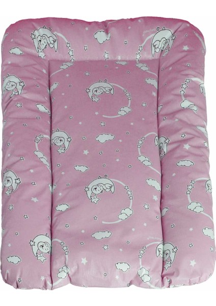 Baby'ness Elyaf Dolgulu Pvc Alt Değiştirme Minderi 50x70cm  Sıvı Geçirmez Leke Tutmaz Aydede Pembe