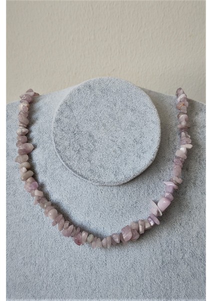 Kunzit Kırıktaş Doğal Taş Kolye