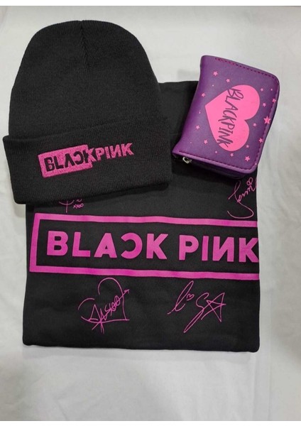 Blackpink Unisex Sweatshirt Bere Cüzdan 3 Lü Kombin