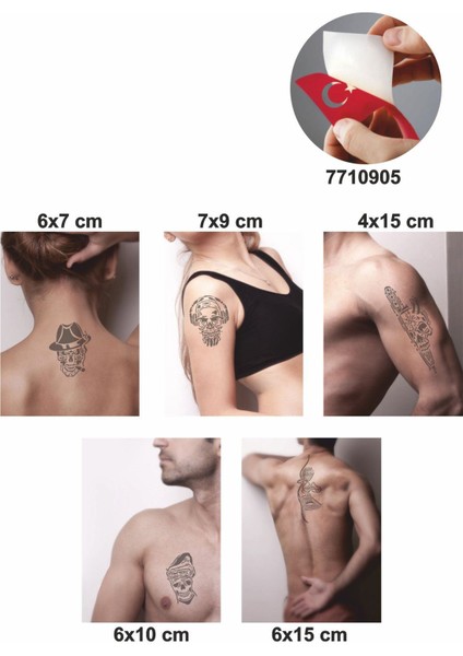Çılgın Kuru Kafalar Hint Kınası ile Geçici Dövme Yapma Seti