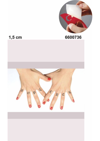 Gotik Sanatsal Harfler Hint Kınası ile Geçici Dövme Yapma Seti