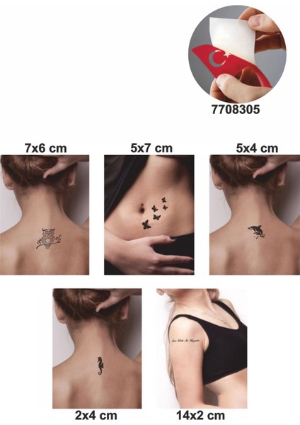 Kuş ve Balık Desenleri Hint Kınası ile Geçici Dövme Yapma Seti
