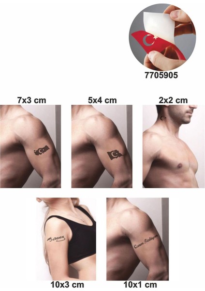 Canım Türkiyem 5 Adet Geçici Dövme Kına Şablonu