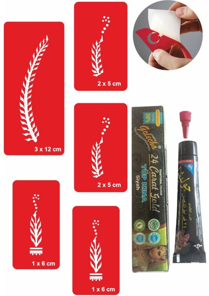 El Süsleme Başak Hint Kınası ile Geçici Dövme Yapma Seti