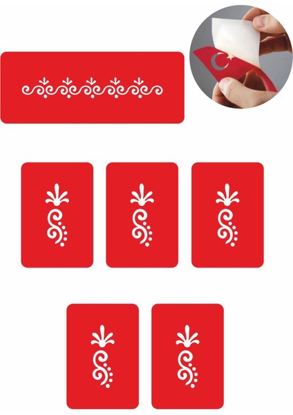 Minik Dallar 5 Adet Geçici Dövme Kına Şablonu