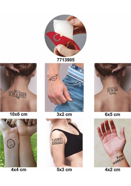 Awen Ilham Perileri 5 Adet Geçici Dövme Kına Şablonu
