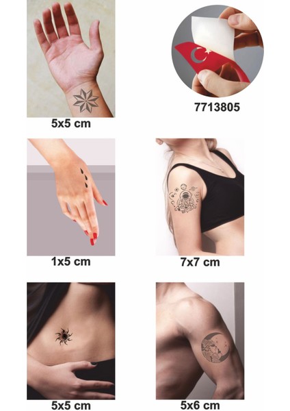 Öte Alemler 5 Adet Geçici Dövme Kına Şablonu fiyatları