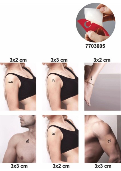 Burçlar-2 5 Adet Geçici Dövme Kına Şablonu fiyatları