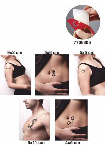 Herşeyimsin 5 Adet Geçici Dövme Kına Şablonu fiyatları