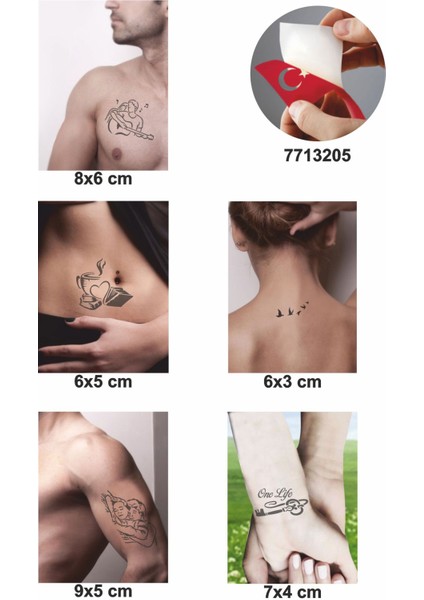 Sarmaş Dolaş Desenler 5 Adet Geçici Dövme Kına Şablonu