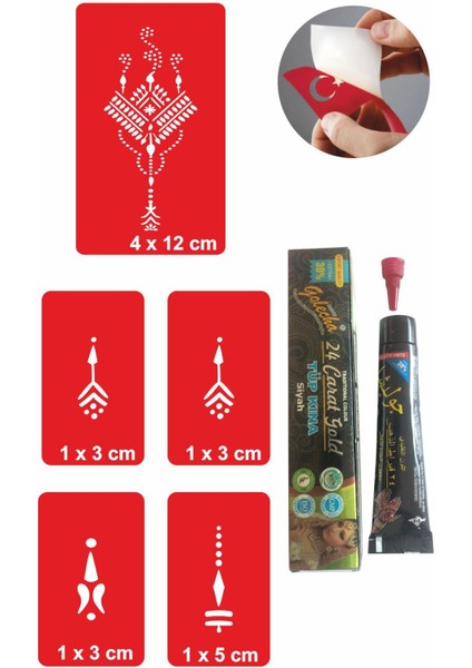 El Üstü Hint Kınası ile Geçici Dövme Yapma Seti