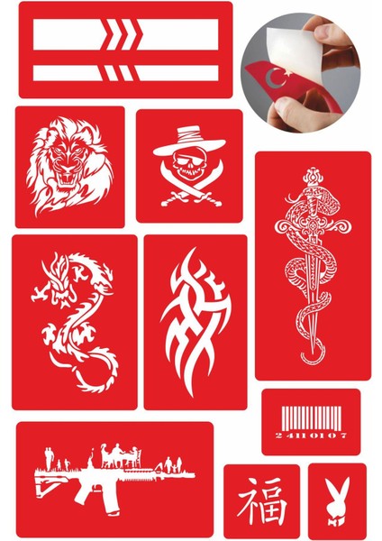 Trend Tasarımlar Geçici Dövme Şablonları 10 Adet Kampanya Ürünü