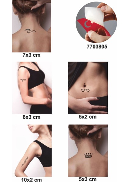 Hayatınızı Taçlandırın 5 Adet Geçici Dövme Kına Şablonu fiyatları