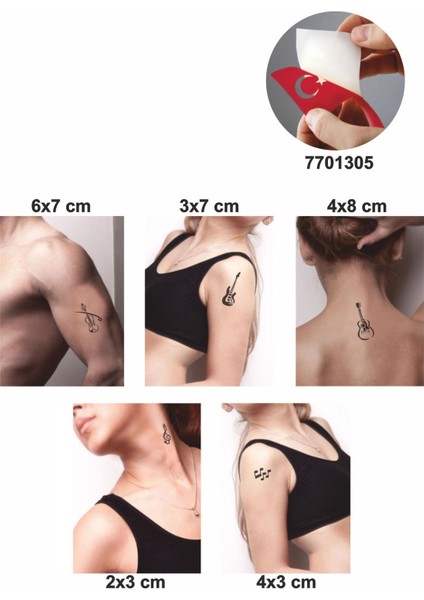 Müziğin Gücü 5 Adet Geçici Dövme Kına Şablonu fiyatları