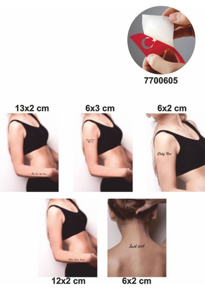 Sihirli Sloganlar 5 Adet Geçici Dövme Kına Şablonu fiyatları