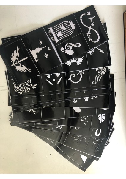 Hint Kınası 12 Adet Birden Siyah Renk Desen Hediyeli