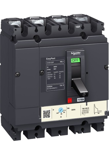 Schneider 4X125A 25KA CVS100B 88-125 Termik Ayarlı Ac Kompakt Şalter LV516312