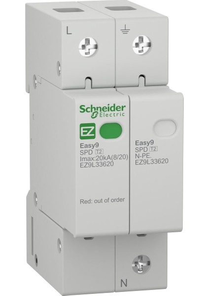 Schneider Easy9 1 Kutuplu-N 20KA Parafudur EZ9L33620