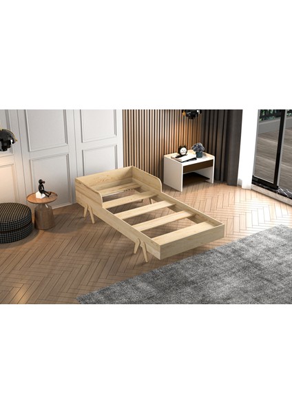 Elif Unisex Bebek ve Çocuk Karyolası-Ahşap Çocuk Karyolası Elif-Antrasit modelleri