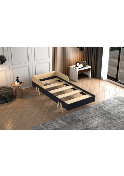 Elif Unisex Bebek ve Çocuk Karyolası-Ahşap Çocuk Karyolası Elif-Antrasit fiyatları