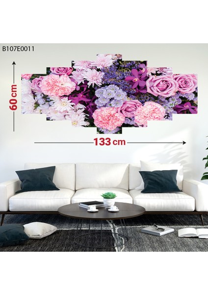 7 Parçalı Dekoratif Ahşap Duvar Tablosu 60X133 cm B107E0011