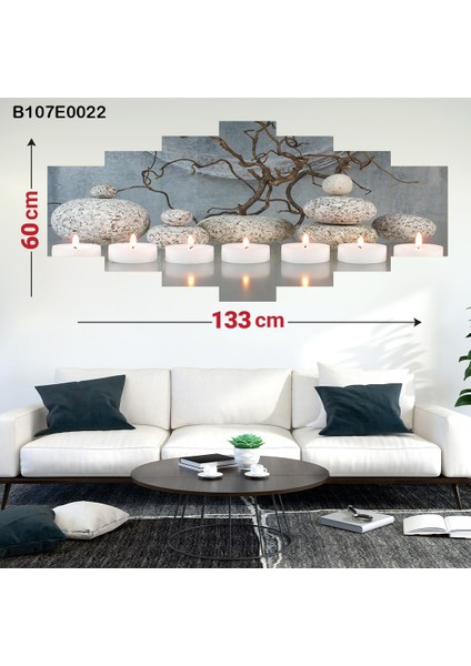 7 Parçalı Dekoratif Ahşap Duvar Tablosu 60X133 cm B107E0022