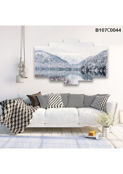 5 Parçalı Dekoratif Ahşap Duvar Tablosu 60X95 cm B107C0044