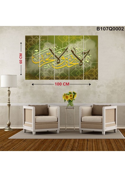 5 Parçalı Dekoratif Ahşap Duvar Tablosu 60X100 cm B107Q0002