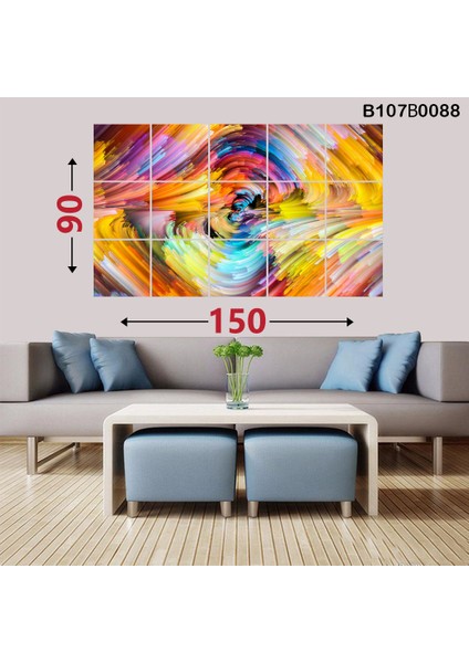 15 Parçalı Dekoratif Ahşap Duvar Tablosu 87X145 cm B107B0088