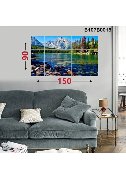15 Parçalı Dekoratif Ahşap Duvar Tablosu 87X145 cm B107B0018
