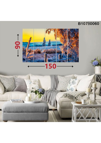 15 Parçalı Dekoratif Ahşap Duvar Tablosu 87X145 cm B107B0060