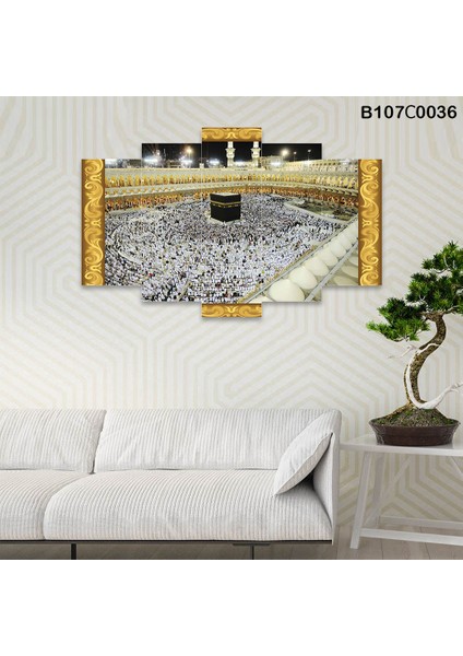 5 Parçalı Dekoratif Ahşap Duvar Tablosu 60X95 cm B107C0036