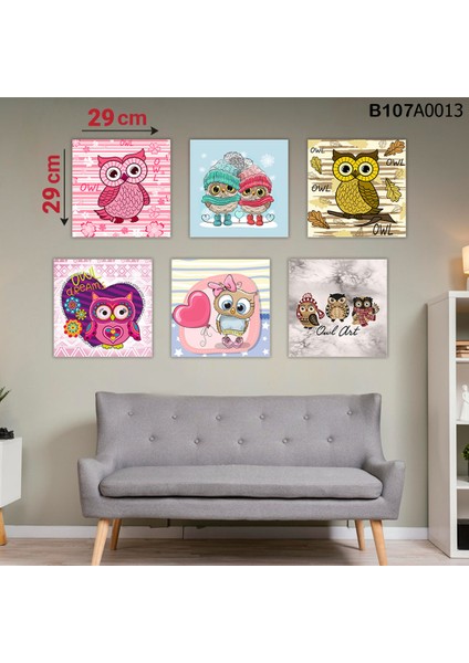 6 Parçalı Dekoratif Ahşap Duvar Tablosu 58X87 cm B107A0013