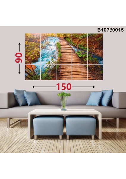 15 Parçalı Dekoratif Ahşap Duvar Tablosu 87X145 cm B107B0015