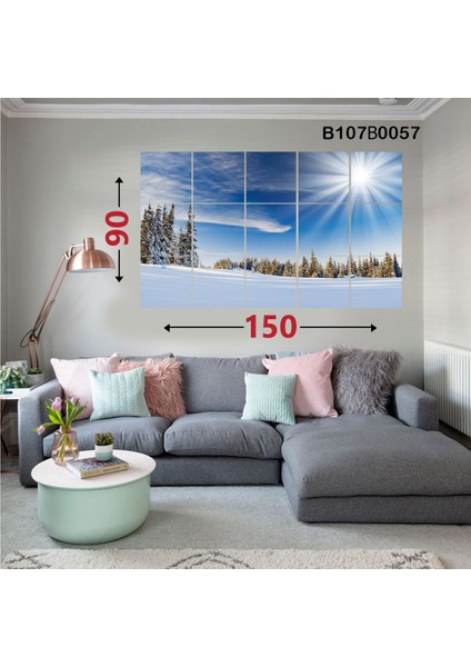 15 Parçalı Dekoratif Ahşap Duvar Tablosu 87X145 cm B107B0057