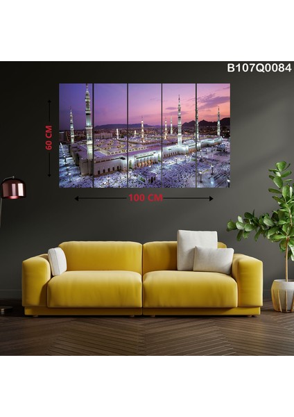 5 Parçalı Dekoratif Ahşap Duvar Tablosu 60X100 cm B107Q0084