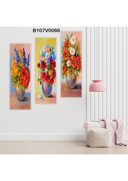 3 Parçalı Dekoratif Ahşap Duvar Tablosu 60X57 cm B107V0066
