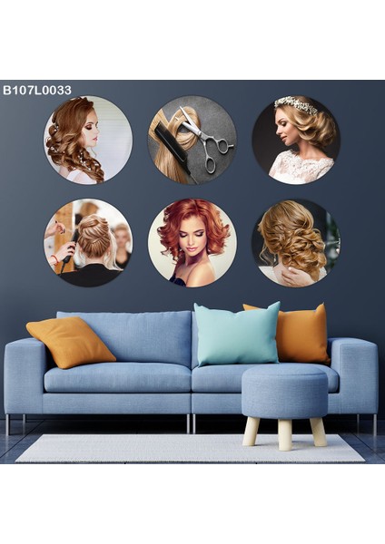 6 Parçalı Dekoratif Ahşap Duvar Tablosu 58X87 cm B107L0033