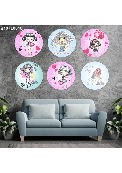 6 Parçalı Dekoratif Ahşap Duvar Tablosu 58X87 cm B107L0010