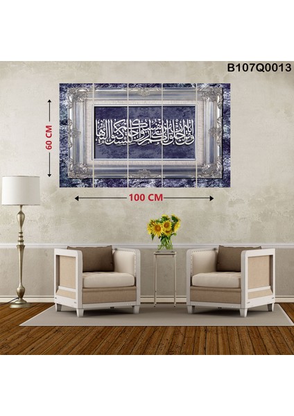 5 Parçalı Dekoratif Ahşap Duvar Tablosu 60X100 cm B107Q0013