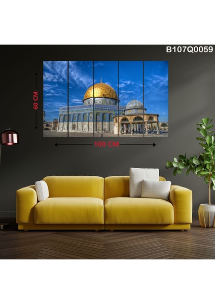 5 Parçalı Dekoratif Ahşap Duvar Tablosu 60X100 cm B107Q0059