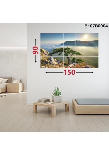 15 Parçalı Dekoratif Ahşap Duvar Tablosu 87X145 cm B107B0004