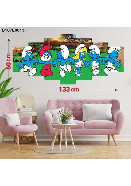 7 Parçalı Dekoratif Ahşap Duvar Tablosu 60X133 cm B107E0013