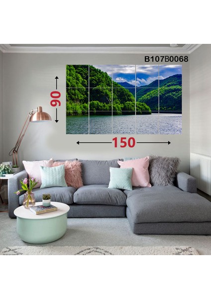 15 Parçalı Dekoratif Ahşap Duvar Tablosu 87X145 cm B107B0068