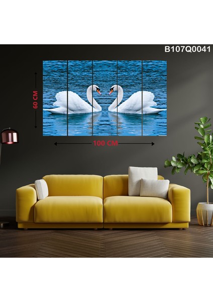 5 Parçalı Dekoratif Ahşap Duvar Tablosu 60X100 cm B107Q0041