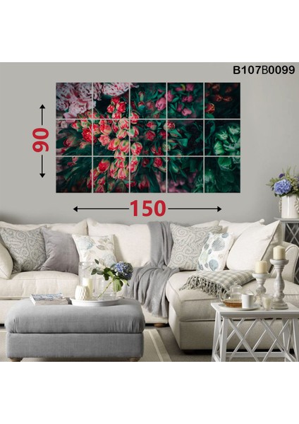 15 Parçalı Dekoratif Ahşap Duvar Tablosu 87X145 cm B107B0099