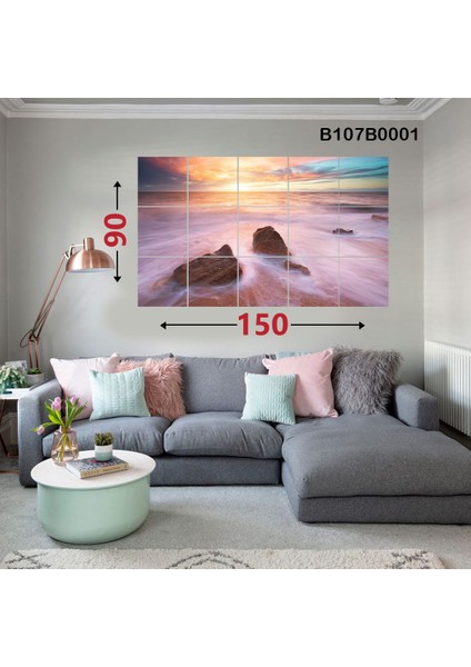 15 Parçalı Dekoratif Ahşap Duvar Tablosu 87X145 cm B107B0001